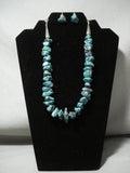 Rare **green Sleeping Beauty Turquoise** Vintage Navajo Heishi Native American Jewelry Silver Necklace-Nativo Arts