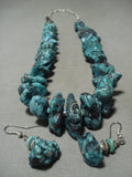 Rare **green Sleeping Beauty Turquoise** Vintage Navajo Heishi Native American Jewelry Silver Necklace-Nativo Arts