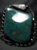 Rare High Grade Royston Turquoise Vintage Native American Navajo Sterling Silver Bracelet-Nativo Arts