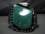 Rare High Grade Royston Turquoise Vintage Native American Navajo Sterling Silver Bracelet-Nativo Arts