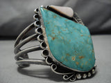 Rare High Grade Royston Turquoise Vintage Native American Navajo Sterling Silver Bracelet-Nativo Arts