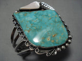 Rare High Grade Royston Turquoise Vintage Native American Navajo Sterling Silver Bracelet-Nativo Arts