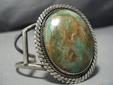 Rare Huge Early Vintage Native American Jewelry Navajo Royston Turquoise Sterling Silver Cuff Bracelet-Nativo Arts