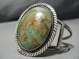 Rare Huge Early Vintage Native American Jewelry Navajo Royston Turquoise Sterling Silver Cuff Bracelet-Nativo Arts
