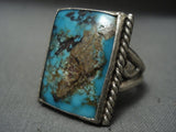 Rare Huge Gigantic Vintage Navajo Royston Turquoise Native American Jewelry Silver Ring Old-Nativo Arts