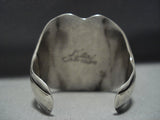 Rare Huge Turquoise Vintage Native American Jewelry Navajo Sterling Silver Bracelet For Smaller Wrist-Nativo Arts