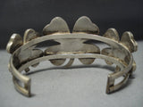 Rare Huge Vintage Native American Jewelry Navajo Flower Pedal Turquoise Sterling Silver Bracelet-Nativo Arts
