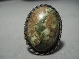 Rare Huge Vintage Native American Jewelry Navajo Royston Turquoise Sterling Silver Ring Old-Nativo Arts