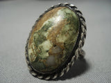 Rare Huge Vintage Native American Jewelry Navajo Royston Turquoise Sterling Silver Ring Old-Nativo Arts