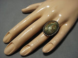Rare Huge Vintage Native American Jewelry Navajo Royston Turquoise Sterling Silver Ring Old-Nativo Arts