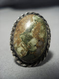 Rare Huge Vintage Native American Jewelry Navajo Royston Turquoise Sterling Silver Ring Old-Nativo Arts