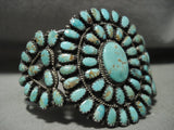 Rare Huge Vintage Navajo 'Royston Teardrop Turquoise' Native American Jewelry Silver Bracelet Old-Nativo Arts