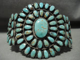 Rare Huge Vintage Navajo 'Royston Teardrop Turquoise' Native American Jewelry Silver Bracelet Old-Nativo Arts