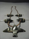 Rare! Hummingbird Hand Carved Fetish Native American Jewelry Silver Santo Domingo/ Navajo Necklace-Nativo Arts