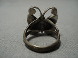 Rare Intricate Vintage Zuni Native American Jewelry Navajo Turquoise Sterling Silver Butterfly Ring-Nativo Arts