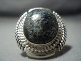 Rare Kee Family Vintage Navajo Lander Blue Turquoise Sterling Native American Jewelry Silver Ring-Nativo Arts