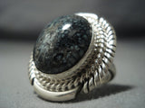 Rare Kee Family Vintage Navajo Lander Blue Turquoise Sterling Native American Jewelry Silver Ring-Nativo Arts