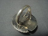 Rare Kee Family Vintage Navajo Lander Blue Turquoise Sterling Native American Jewelry Silver Ring-Nativo Arts