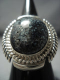 Rare Kee Family Vintage Navajo Lander Blue Turquoise Sterling Native American Jewelry Silver Ring-Nativo Arts