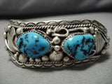Rare Kee Montoya Vintage Native American Navajo Turquoise Sterlling Silver Bracelet-Nativo Arts