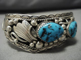 Rare Kee Montoya Vintage Native American Navajo Turquoise Sterlling Silver Bracelet-Nativo Arts