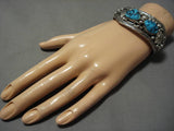 Rare Kee Montoya Vintage Native American Navajo Turquoise Sterlling Silver Bracelet-Nativo Arts
