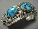 Rare Kee Montoya Vintage Native American Navajo Turquoise Sterlling Silver Bracelet-Nativo Arts