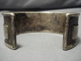 Rare Long Geometric! Vintage Native American Navajo Sterling Silver Cloud Bracelet Old-Nativo Arts