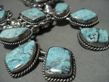 Rare Mcginnis Turquoise Vintage Navajo Native American Jewelry Silver Squash Blossom Necklace-Nativo Arts