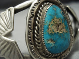 Rare Natural Turquoise Vintage Navajo Native American Jewelry Sterling Silver Bracelet-Nativo Arts