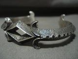Rare Navajo Aaron Anderson Tufa Casted Native American Jewelry Silver Bracelet-Nativo Arts