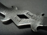 Rare Navajo Aaron Anderson Tufa Casted Native American Jewelry Silver Bracelet-Nativo Arts