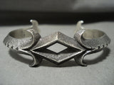 Rare Navajo Aaron Anderson Tufa Casted Native American Jewelry Silver Bracelet-Nativo Arts