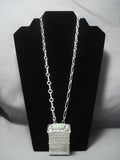 Rare Navajo Ben Begaye Turquoise Sterling Native American Jewelry Silver Pillbox Necklace-Nativo Arts