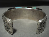 Rare Navajo 'Charles Loloma Style' High Rise Turquoise Ironwood Native American Jewelry Silver Bracelet-Nativo Arts