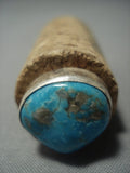 Rare Navajo Turquoise Sterling Native American Jewelry Silver Wine Cork!-Nativo Arts