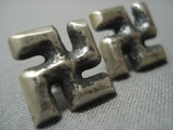 Rare Navajo Whirling Logs Sterling Native American Jewelry Silver Earrings-Nativo Arts