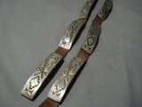 Rare Nez Vintage Native American Navajo Sterling Silver Concho Belt Old-Nativo Arts