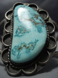Rare Old Carico Lake Turquoise Vintage Native American Jewelry Navajo Sterling Silver Bracelet Old-Nativo Arts