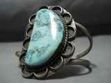 Rare Old Carico Lake Turquoise Vintage Native American Jewelry Navajo Sterling Silver Bracelet Old-Nativo Arts