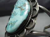 Rare Old Carico Lake Turquoise Vintage Native American Jewelry Navajo Sterling Silver Bracelet Old-Nativo Arts