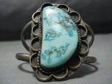 Rare Old Carico Lake Turquoise Vintage Native American Jewelry Navajo Sterling Silver Bracelet Old-Nativo Arts