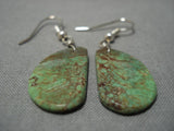 Rare Orvil Jack Turquoise Native American Navajo Santo Domingo Sterling Silver Earrings-Nativo Arts