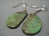 Rare Orvil Jack Turquoise Native American Navajo Santo Domingo Sterling Silver Earrings-Nativo Arts