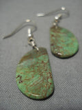 Rare Orvil Jack Turquoise Native American Navajo Santo Domingo Sterling Silver Earrings-Nativo Arts