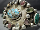 Rare Persin Turquoise Vintage Native American Jewelry Navajo Sterling Silver Bracelet Cuff-Nativo Arts
