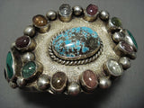 Rare Persin Turquoise Vintage Native American Jewelry Navajo Sterling Silver Bracelet Cuff-Nativo Arts