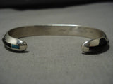 Rare Royce Vintage Native American Navajo Turquoise Sterling Silver Bracelet Old Cuff-Nativo Arts
