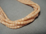 Rare Santo Domingo Pink Coral Heishi Sterling Native American Jewelry Silver Necklace-Nativo Arts