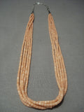 Rare Santo Domingo Pink Coral Heishi Sterling Native American Jewelry Silver Necklace-Nativo Arts